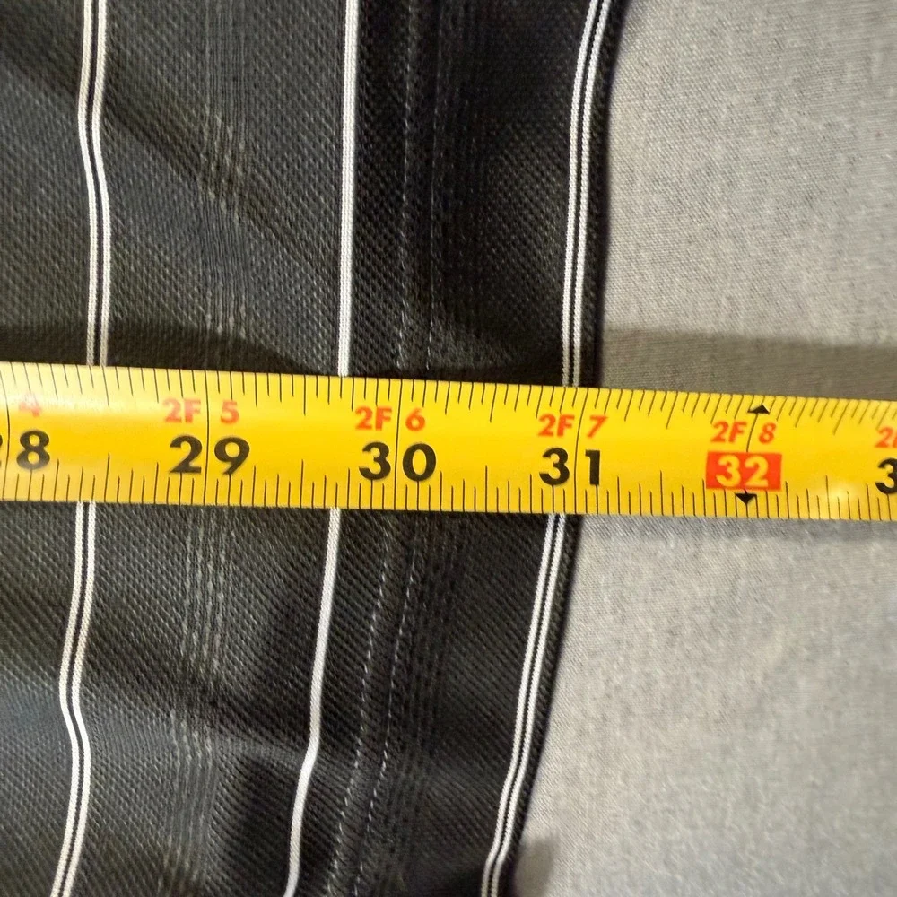 Nike Golf Dri-FIT Polo Shirt Mens XXL Black White Striped Short Sleeve Pinstripe